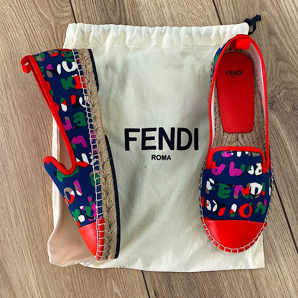 Fendi Multicolor Espadrille Flats